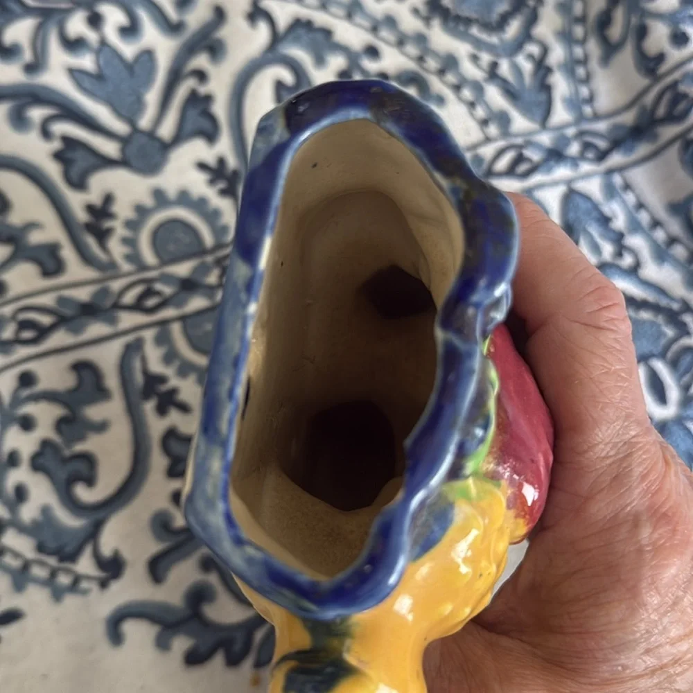 Ceramic Parrot Wall vase stamped made in Japan on the back of vase vintage